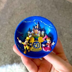 2005 Disneyland 50th Anniversary 3D Sculpted Half Circle Ornament New w/ Tag